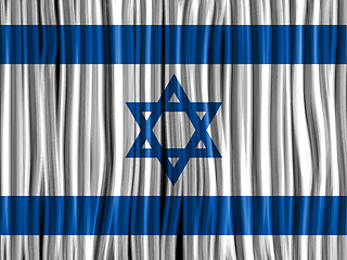 Image showing Israel Flag Wave Fabric Texture Background