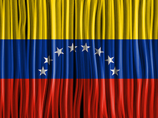 Image showing Venezuela Flag Wave Fabric Texture Background