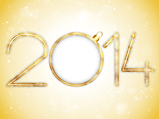 Image showing Happy New Year 2014 Gold Background