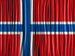 Image showing Norway Flag Wave Fabric Texture Background