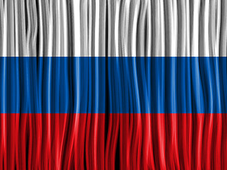 Image showing Russia Flag Wave Fabric Texture Background