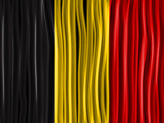 Image showing Belgium Flag Wave Fabric Texture Background