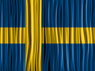 Image showing Sweden Flag Wave Fabric Texture Background