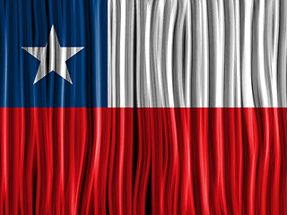 Image showing Chile Flag Wave Fabric Texture Background