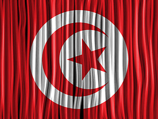 Image showing Turkey Flag Wave Fabric Texture Background