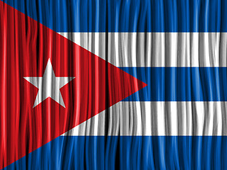 Image showing Cuba Flag Wave Fabric Texture Background