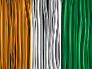 Image showing Ireland Flag Wave Fabric Texture Background