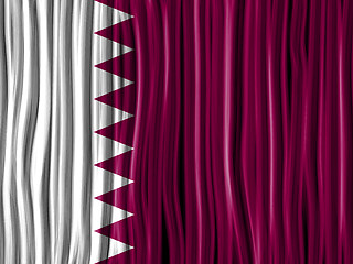 Image showing Qatar Flag Wave Fabric Texture Background