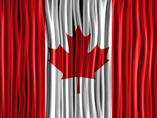 Image showing Canada Flag Wave Fabric Texture Background