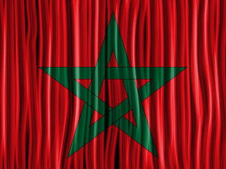 Image showing Morocco Flag Wave Fabric Texture Background