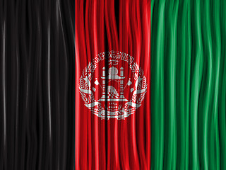 Image showing Afghanistan Flag Wave Fabric Texture Background