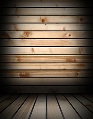 Image showing interior backdrop with wooden materials