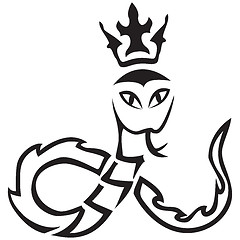 Image showing Vector tribal. A snake with a crown