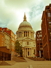 Image showing Retro looking St Paul Cathedral, London