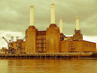 Image showing Retro looking Battersea Powerstation London