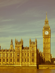 Image showing Retro looking Houses of Parliament