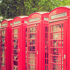 Image showing Vintage look London telephone box