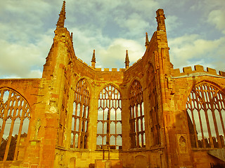 Image showing Retro looking Coventry Cathedral ruins