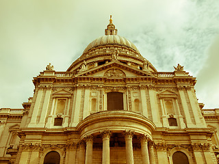 Image showing Retro looking St Paul Cathedral, London