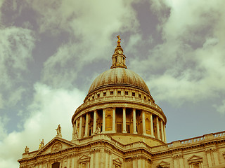 Image showing Retro looking St Paul Cathedral, London