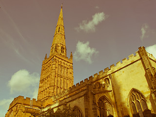 Image showing Retro looking Holy Trinity Church, Coventry