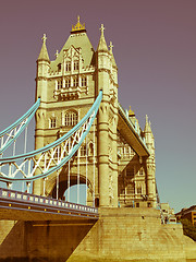 Image showing Retro looking Tower Bridge London