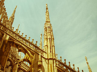 Image showing Retro looking Duomo, Milan