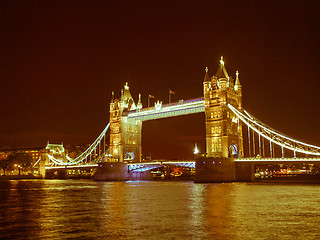 Image showing Retro looking Tower Bridge London