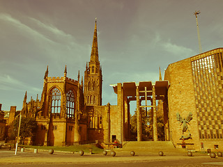 Image showing Retro looking Coventry Cathedral