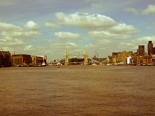 Image showing Retro looking Tower Bridge, London