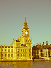 Image showing Retro looking Houses of Parliament London