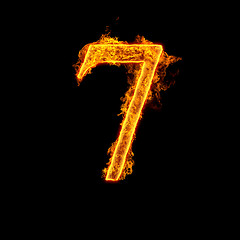 Image showing Fire alphabet number 7 seven