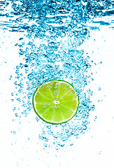 Image showing Green lime in the Water.