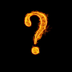 Image showing Fire alphabet question mark
