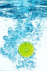 Image showing Green lime in the Water.