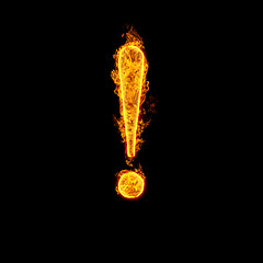 Image showing Fire alphabet exclamation mark