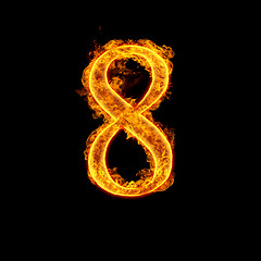 Image showing Fire alphabet number 8 eight