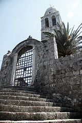 Image showing Old church steps