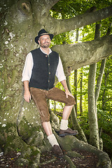 Image showing Man with traditional costume in forest