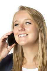 Image showing Blond phoning woman