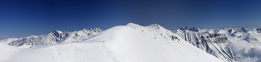 Image showing Panorama of snowy mountains