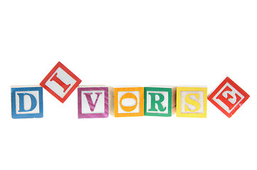 Image showing Letter blocks spelling divorse isolated on a white background