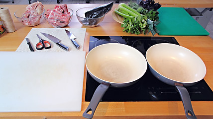Image showing Kitchen ready for cooking