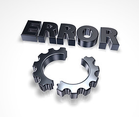 Image showing error and broken cogwheel