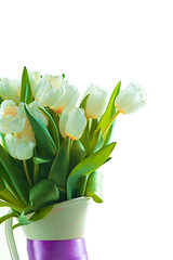 Image showing White tulips in vase