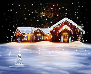 Image showing Christmas Decorated House