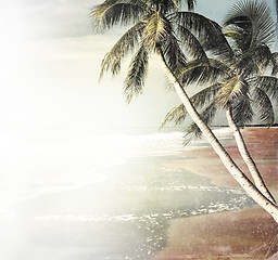 Image showing Vintage Tropical Beach Background