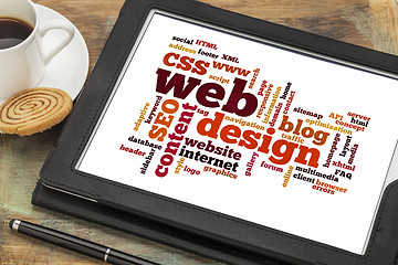 Image showing web design word or tag cloud