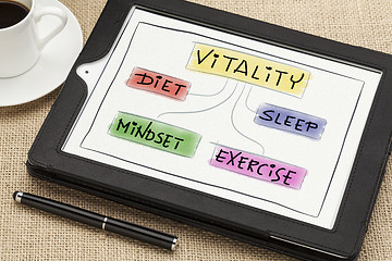 Image showing vitality concept on digital tablet