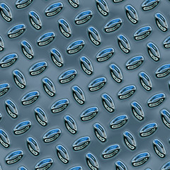 Image showing Background of a blue metallic floor with a pattern